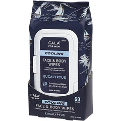 CALA Men cooling wipes pack with eucalyptus provides quick post-workout refresh.