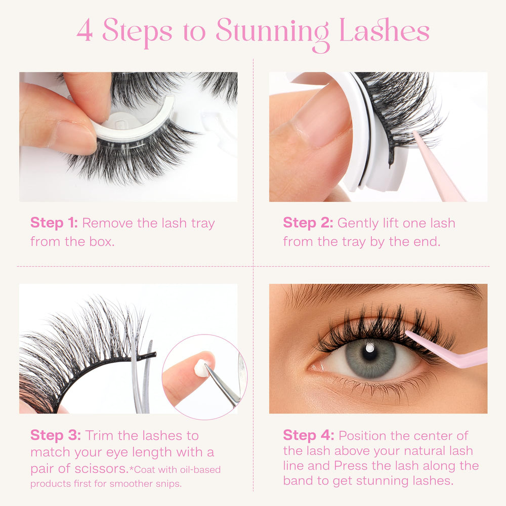 CALAILIS easy-apply lash demo showing peel and press in seconds.