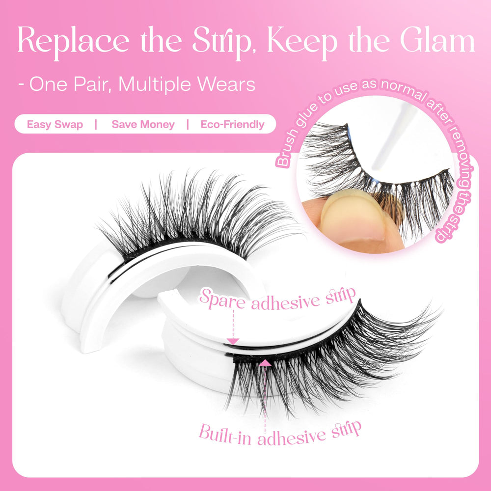 CALAILIS lashes with replacement adhesive strips included for extended wear