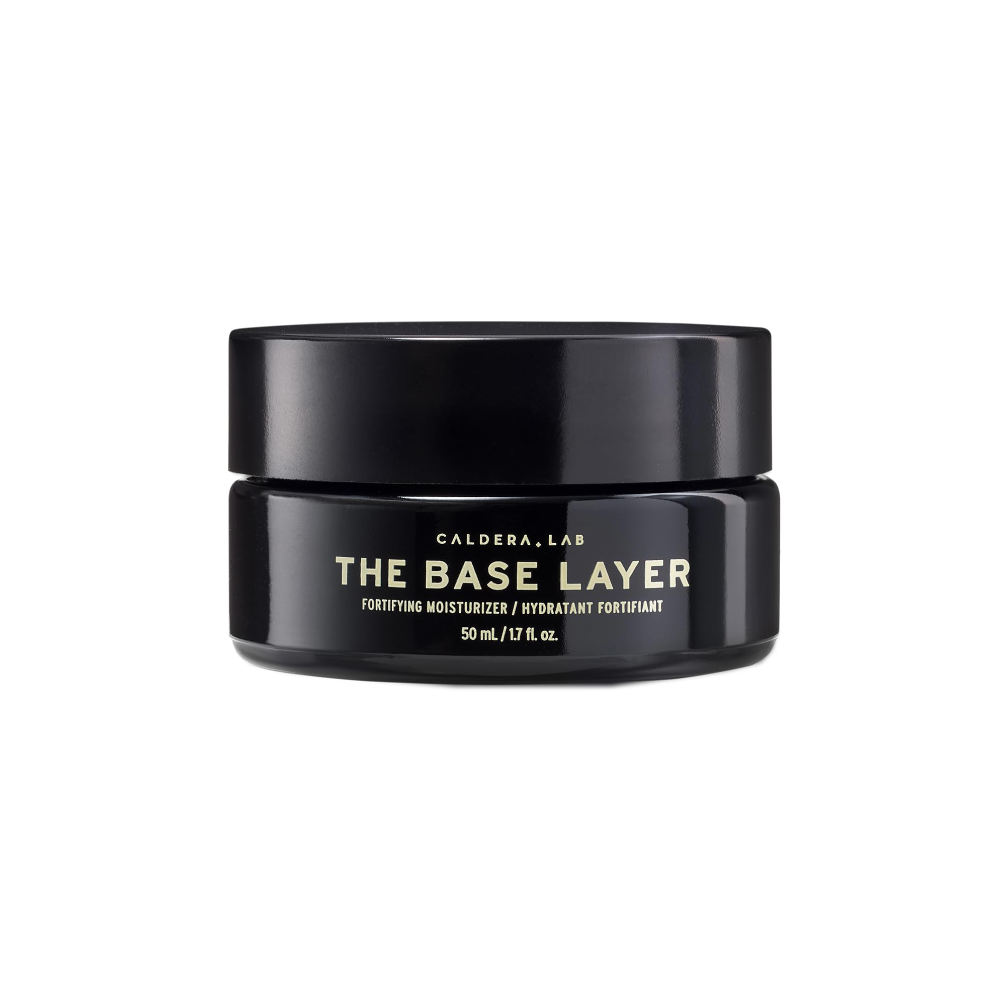 Caldera + Lab The Base Layer bottle-front view showing vegan daily moisturizer for hydrated skin.