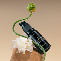 Caldera Lab The Eye Serum applied to upper and lower lids for gentle refresh.