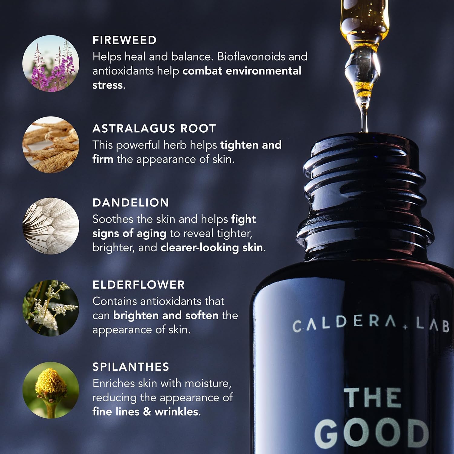 Caldera + Lab Regimen bottle close-up showing clean packaging and minimalist design.