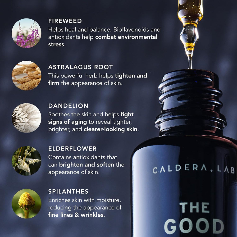 Caldera + Lab Regimen bottle close-up showing clean packaging and minimalist design.