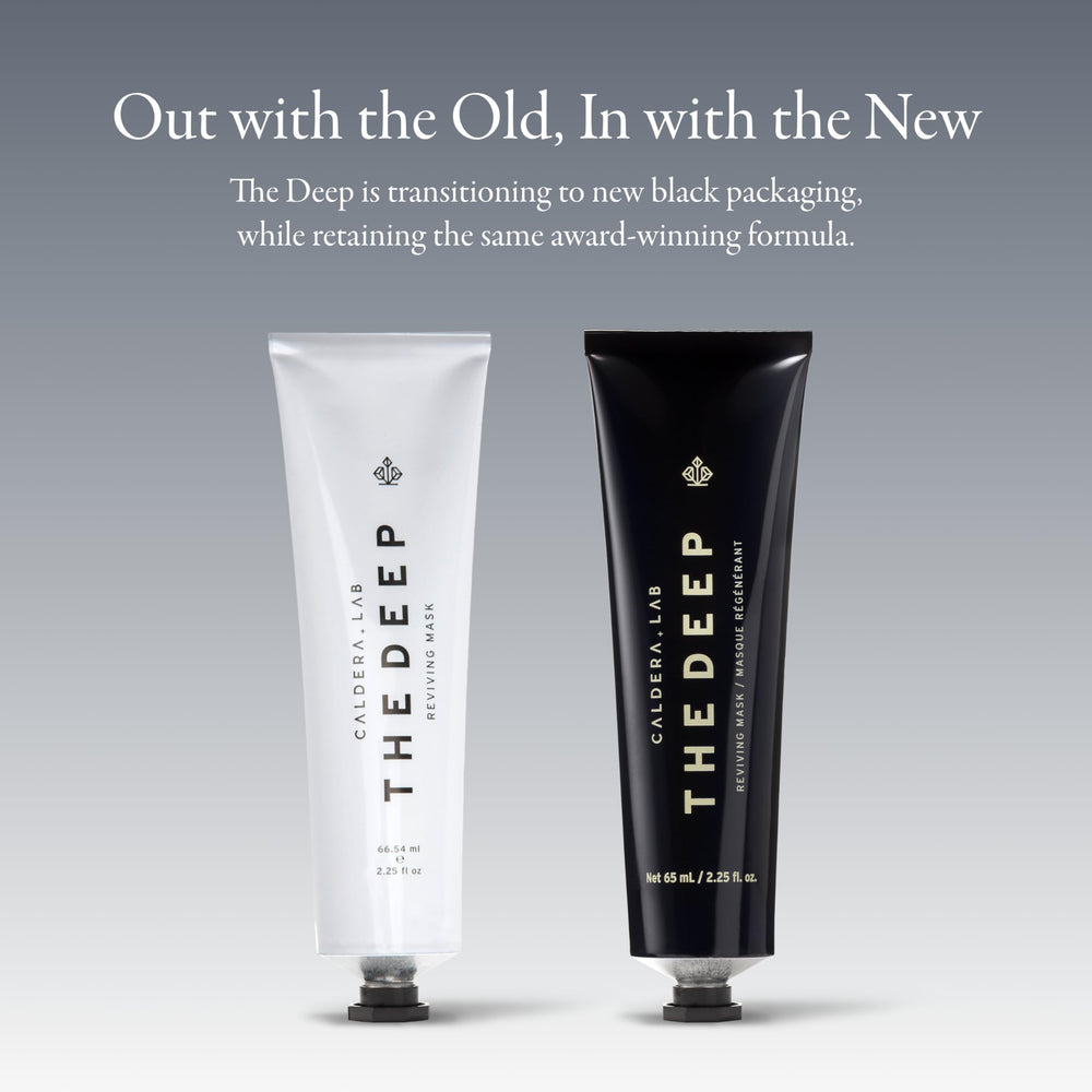 Caldera + Lab The Deep jar view with mask texture ready for pampering