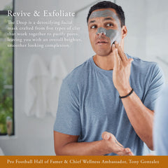 Caldera + Lab The Deep mask application on skin suggests gentle exfoliation