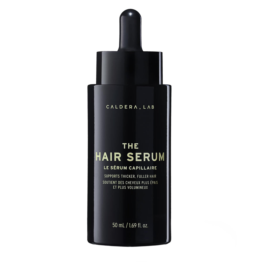 Caldera + Lab The Hair Serum bottle pour for precise application.