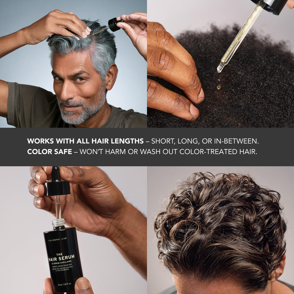Caldera + Lab The Hair Serum ingredients peptides benefiting scalp health.