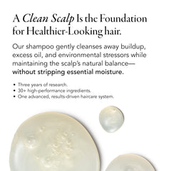 Caldera + Lab The Shampoo lather during scalp massage for clean, revitalized roots