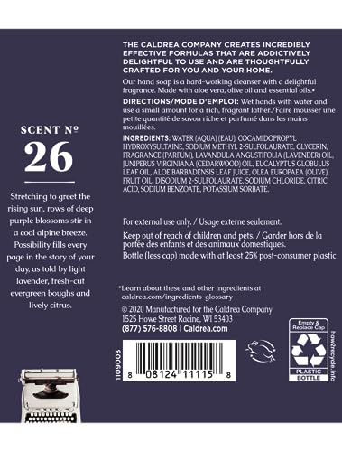 Caldrea Lavender Cedar Leaf refill packaging ready for convenient eco-friendly refills.