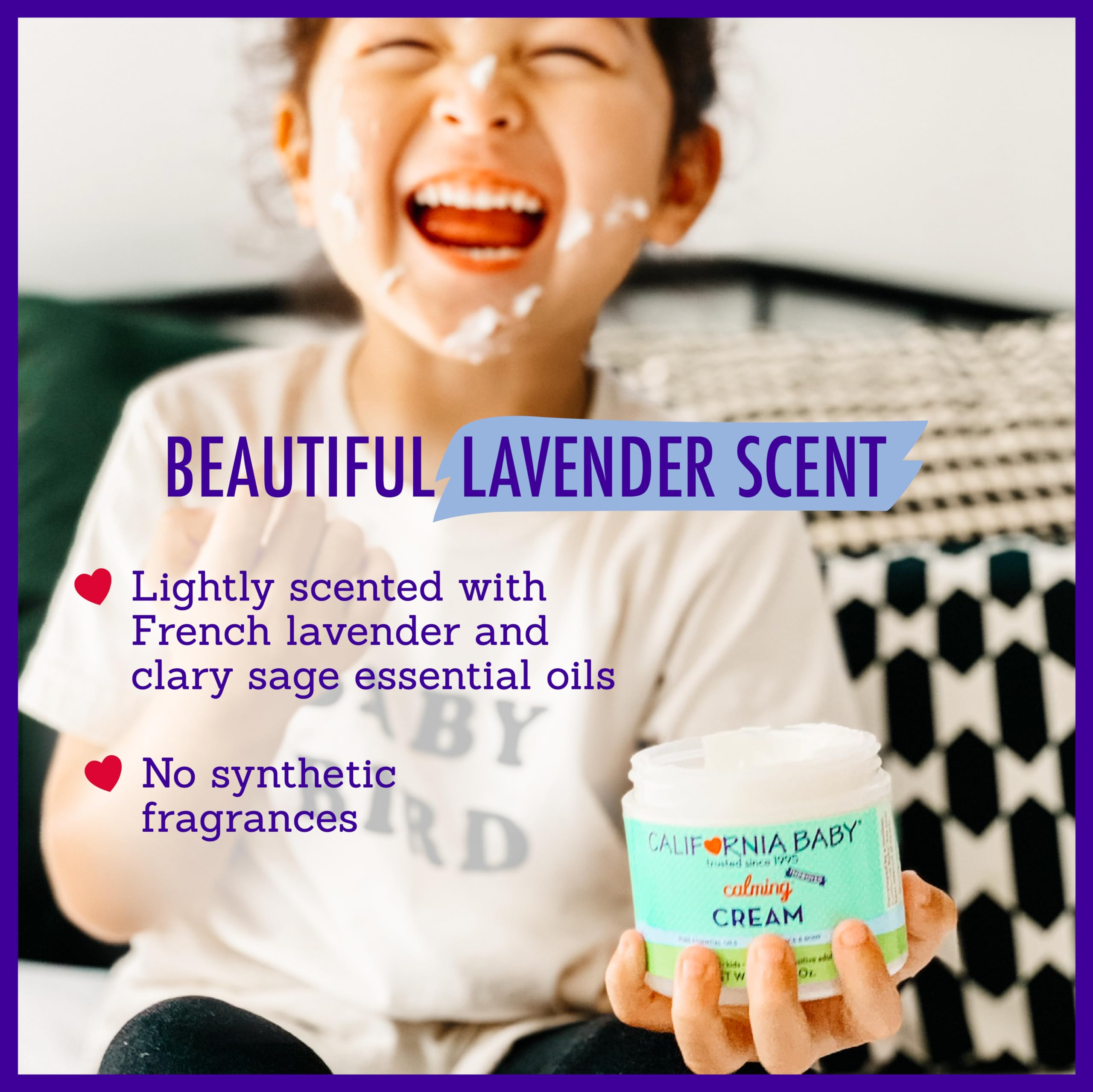 Hand applying Calming Cream to dry skin for daily hydration.