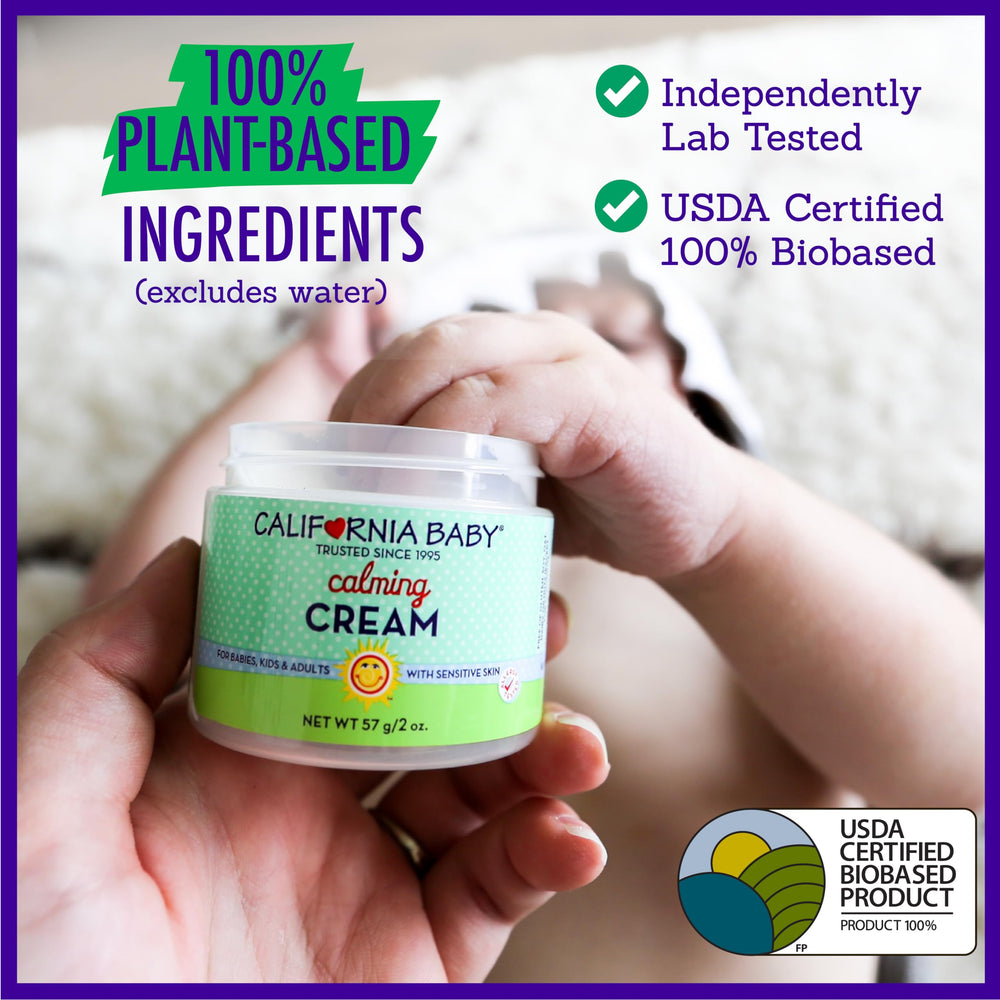 Tube of California Baby Calming Cream ready for facial use.