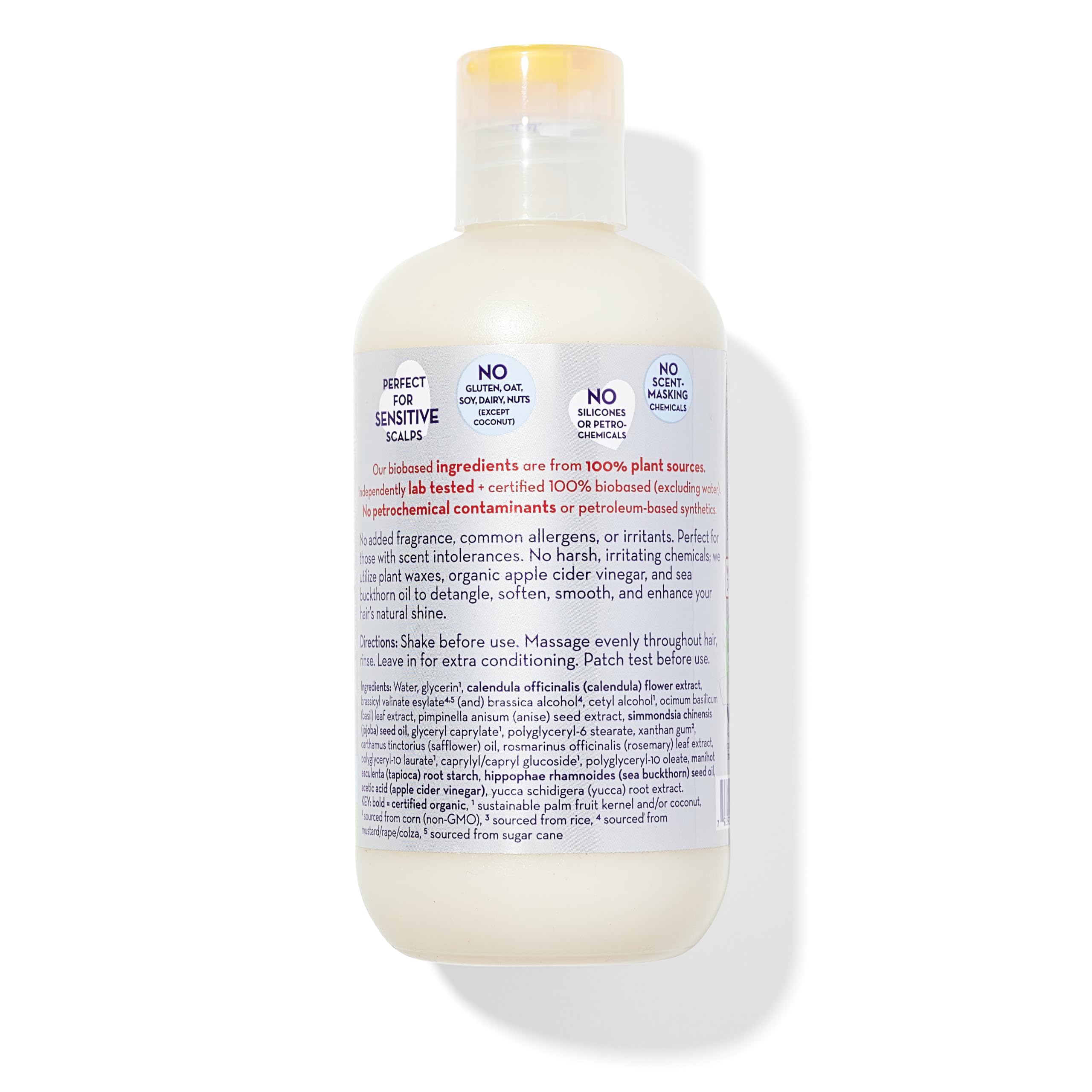 California Baby Super Sensitive Hair Conditioner bottle top view highlighting plant-based formula.