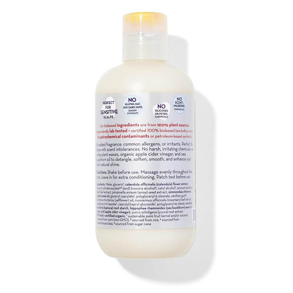 California Baby Super Sensitive Hair Conditioner bottle top view highlighting plant-based formula.