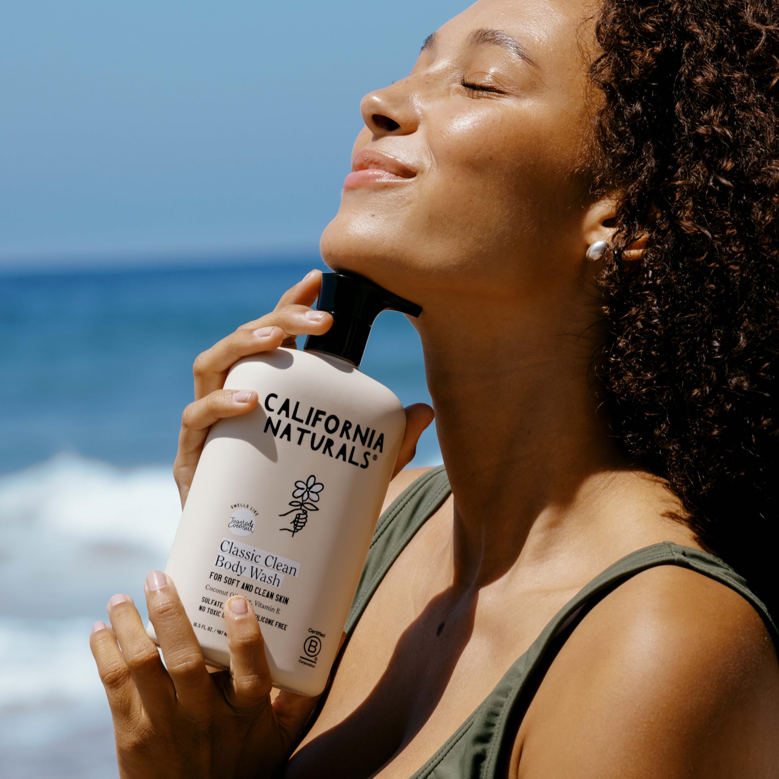 California Naturals Body Wash with aloe vera soothes and hydrates during shower.