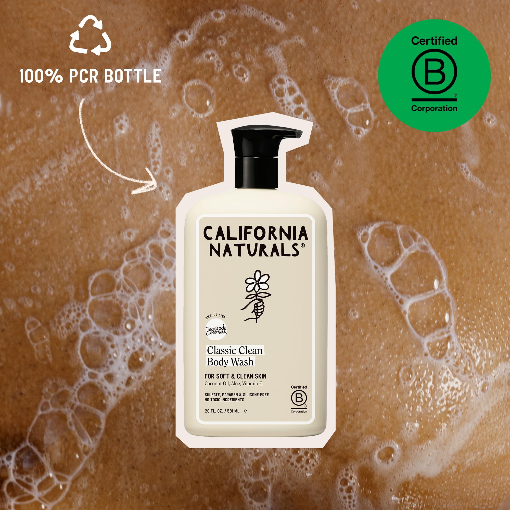 California Naturals Classic Clean ingredients including coconut oil and shea for hydration.