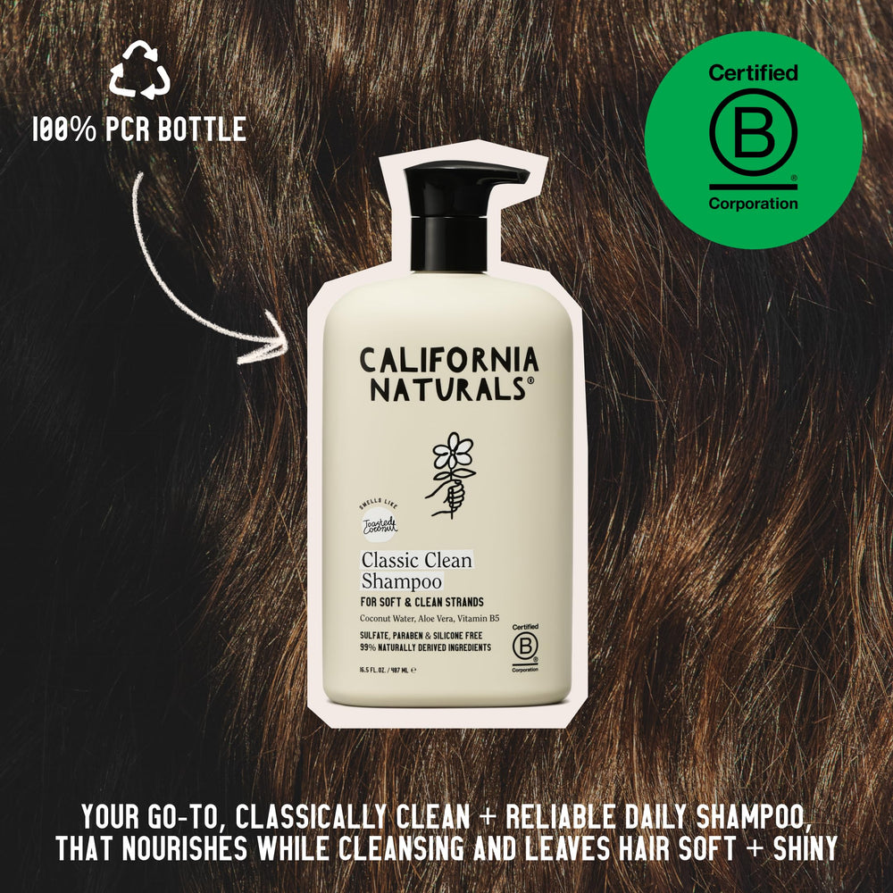 California Naturals Coconut Shampoo hands with rich lather for refreshing cleanse