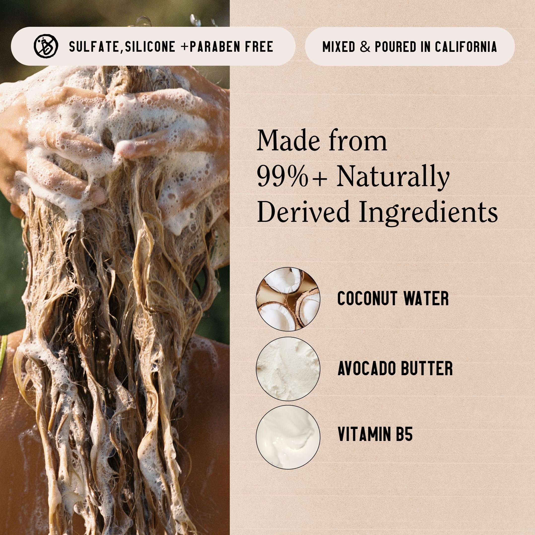 Hair appears soft and shiny after using California Naturals conditioner