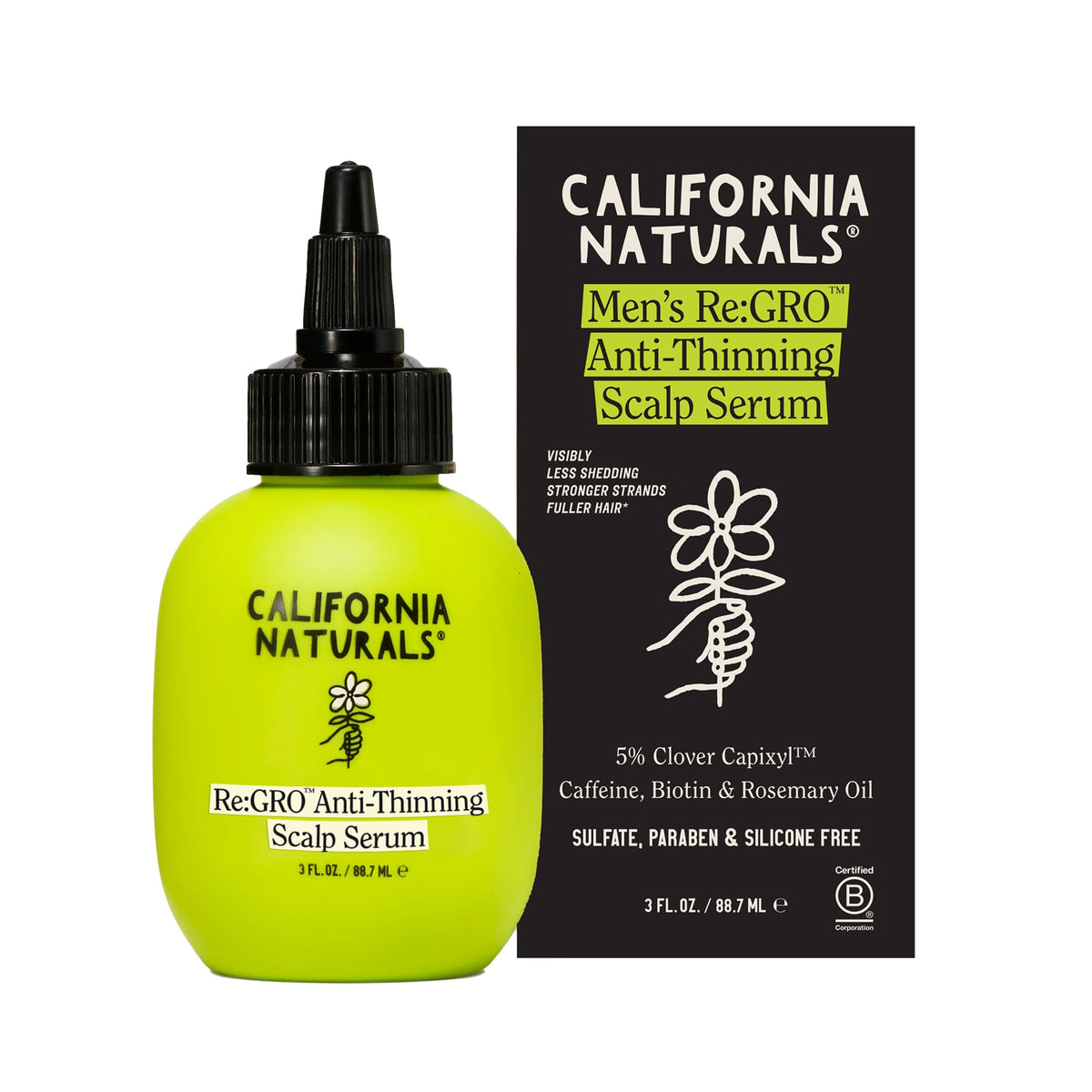 California Naturals Re:GRO bottle on a clean surface, highlighting a cooling, non-sticky formula.