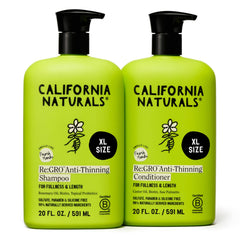 California Naturals Re:GRO shampoo bottle on a clean shelf, promoting scalp health and fullness.
