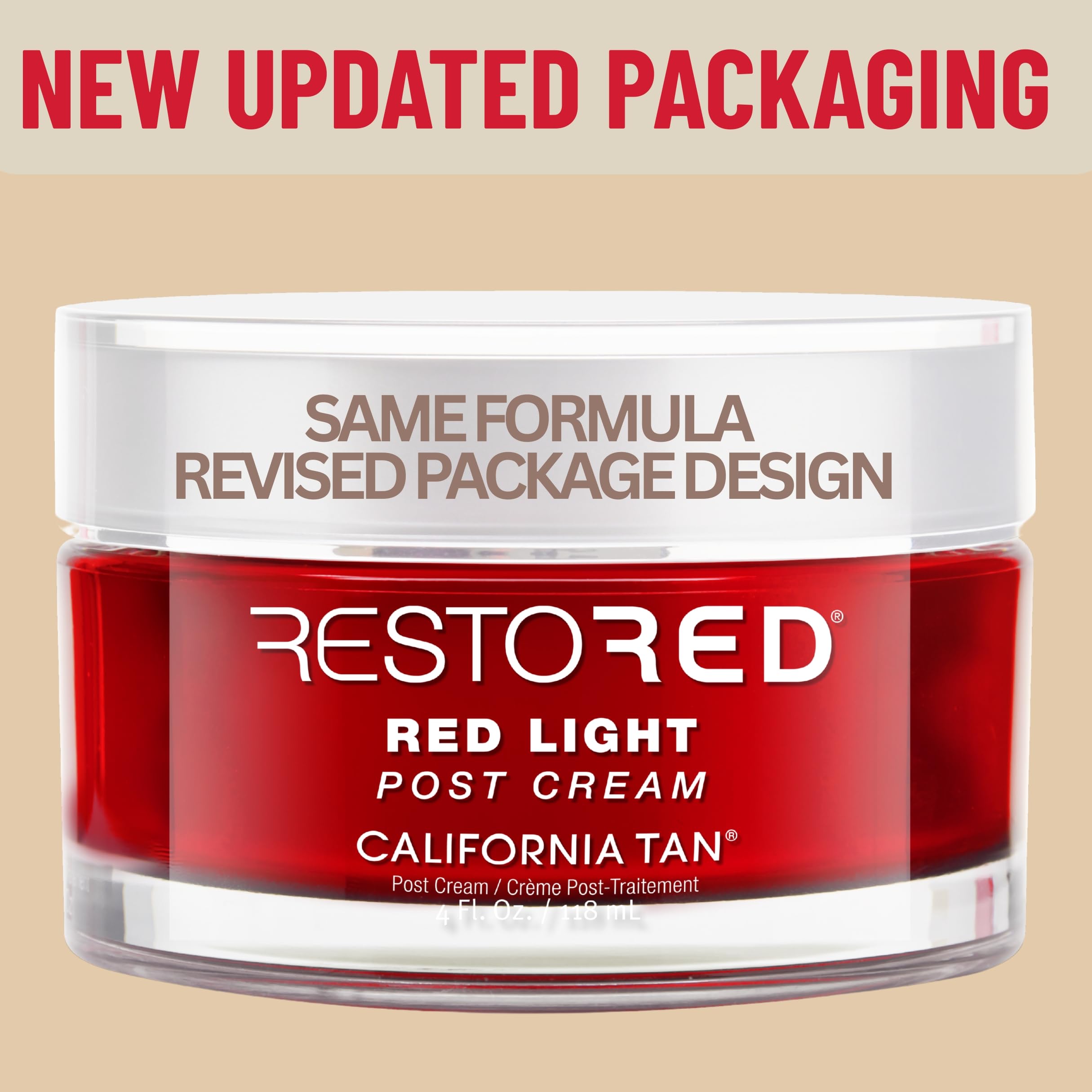 California Tan Restored Post Cream swirl shows rich aloe texture for soothing skin.