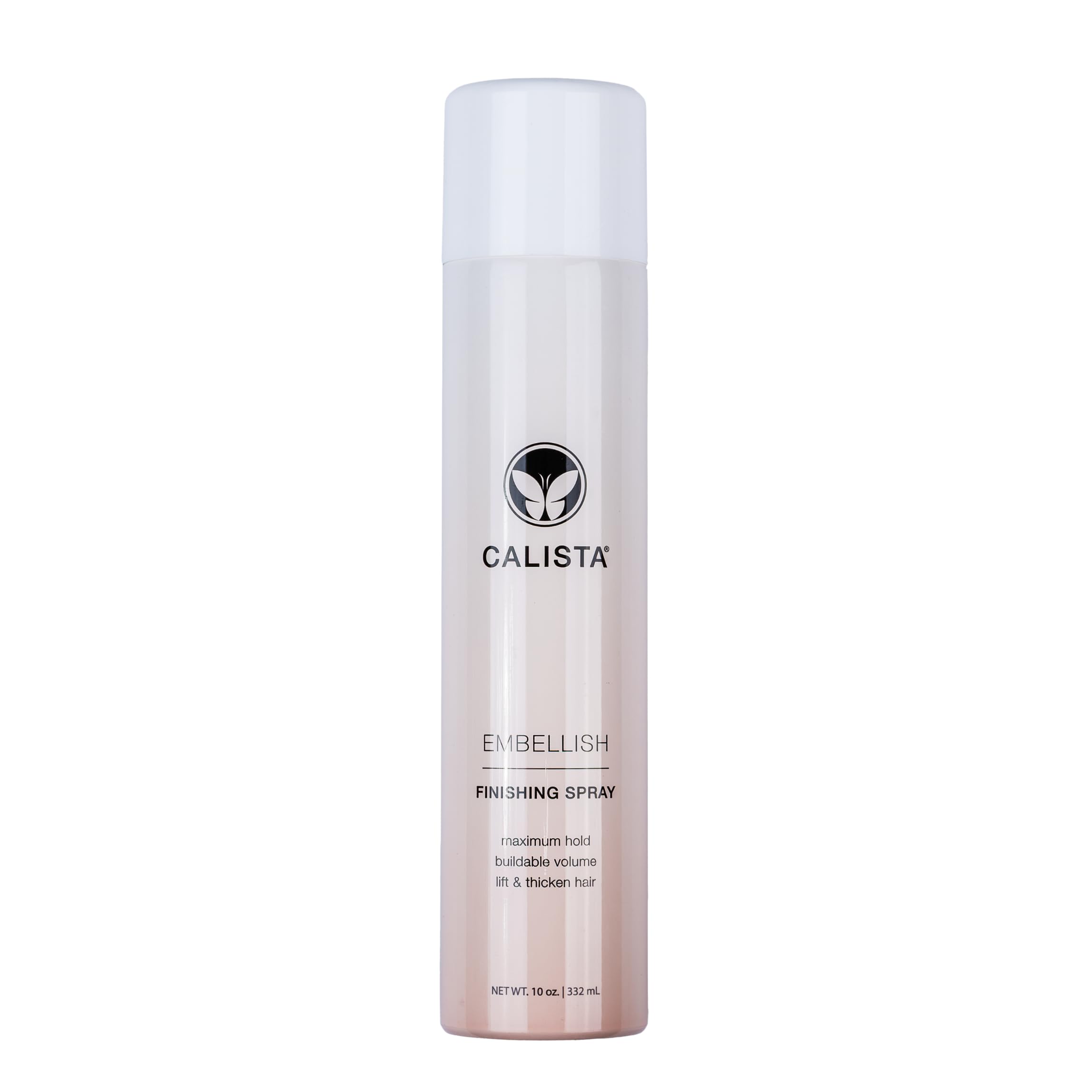 Calista Embellish Finishing Spray bottle ready for styling with long-lasting hold