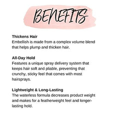 Calista Embellish Finishing Spray delivers volume and hold