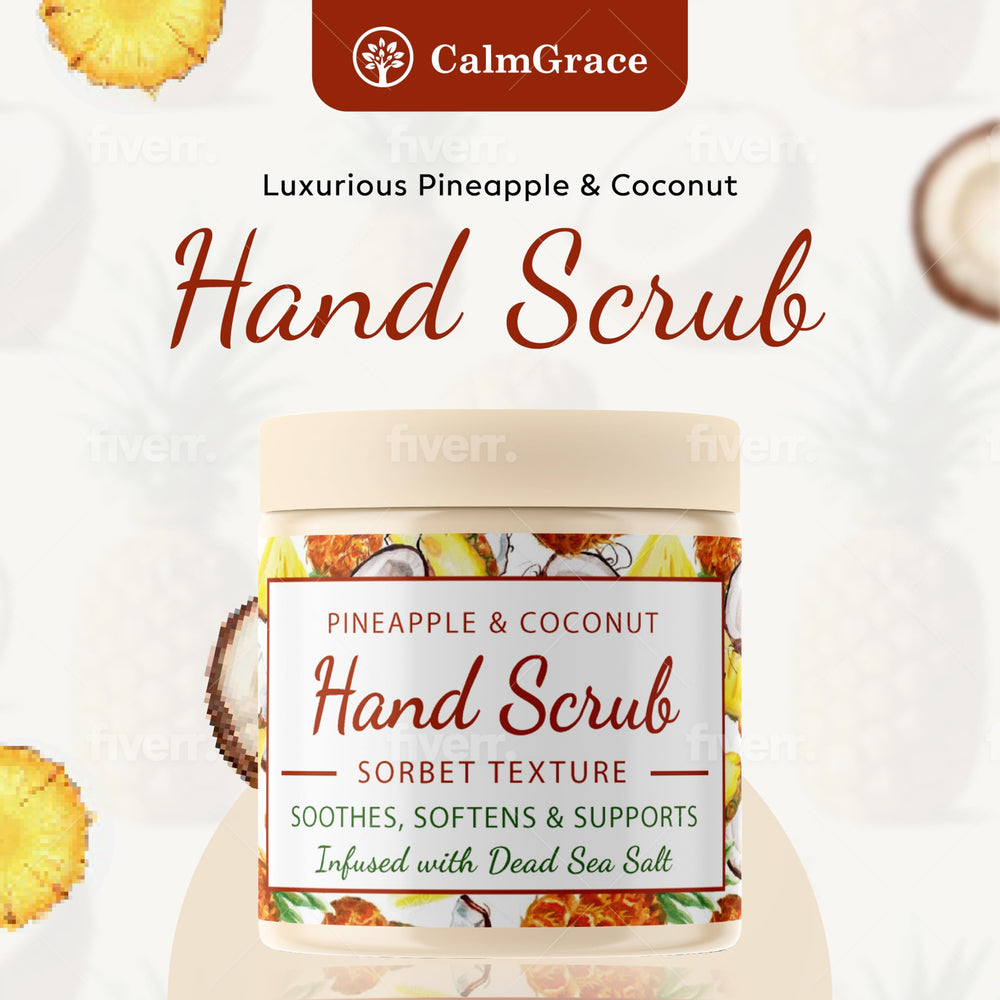 CalmGrace sorbet-texture scrub shows a luxe buff for dry skin.