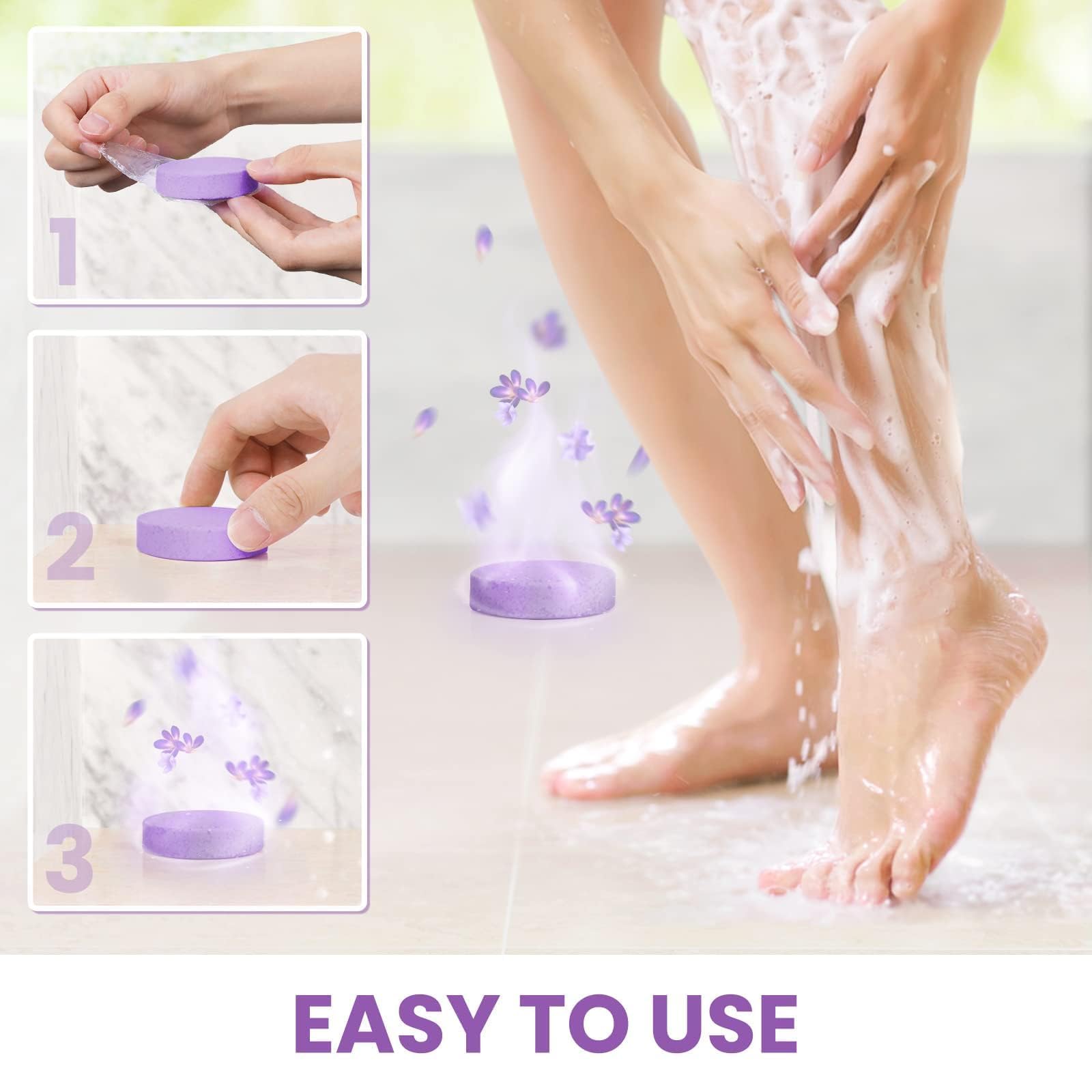 CalmNFiz Lavender Shower Steamer offers a calming bedtime ritual.