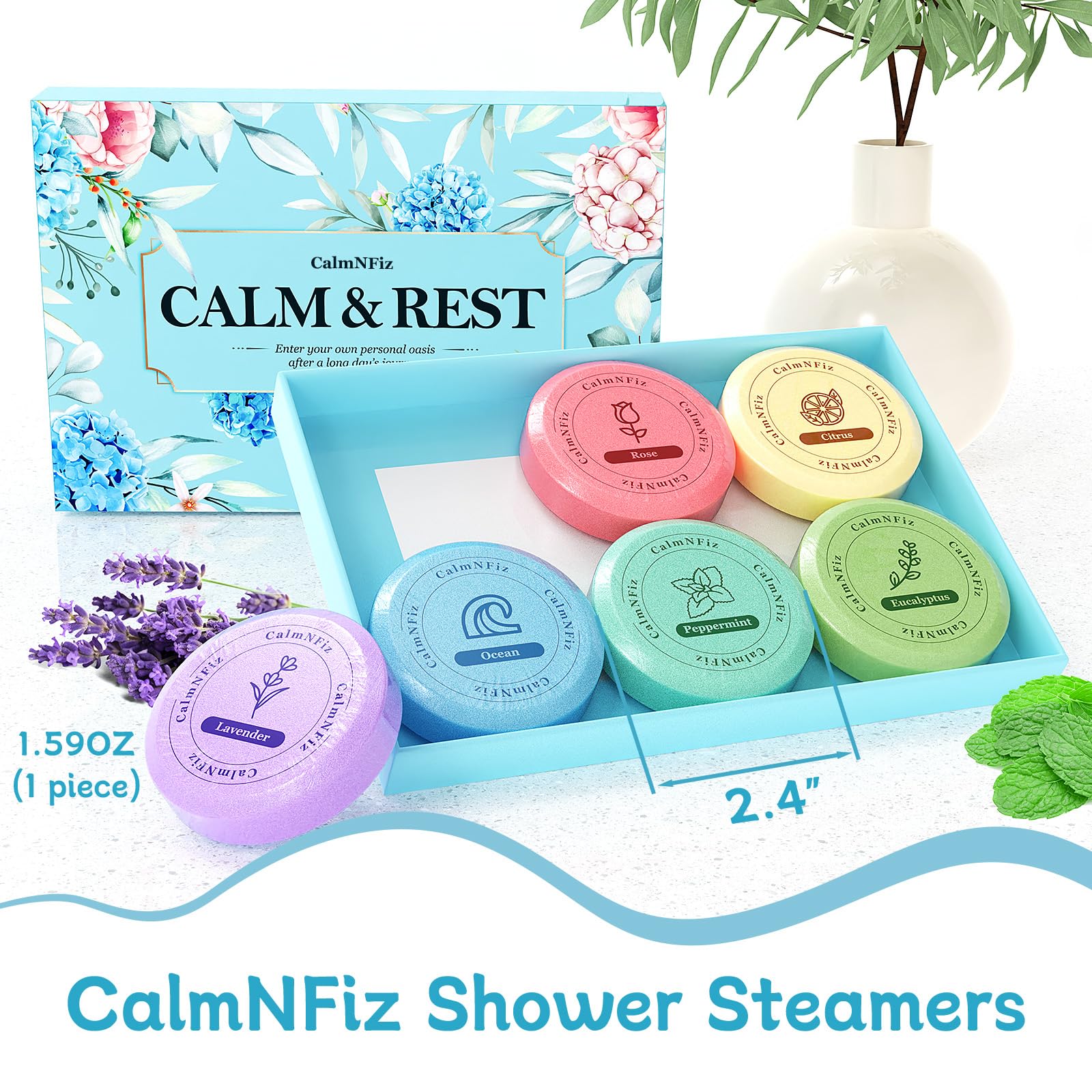 CalmNFiz peppermint steamer provides a crisp mint note for focus.