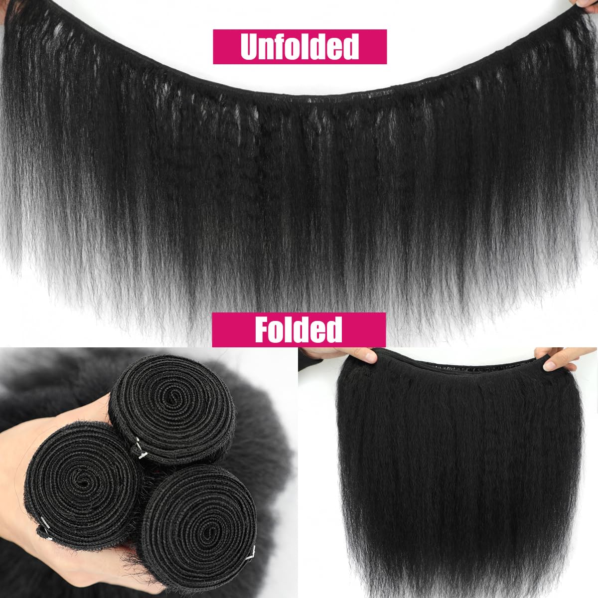 CALNESHIA Kinky Straight bundles in natural black ready for dyeing or straightening.