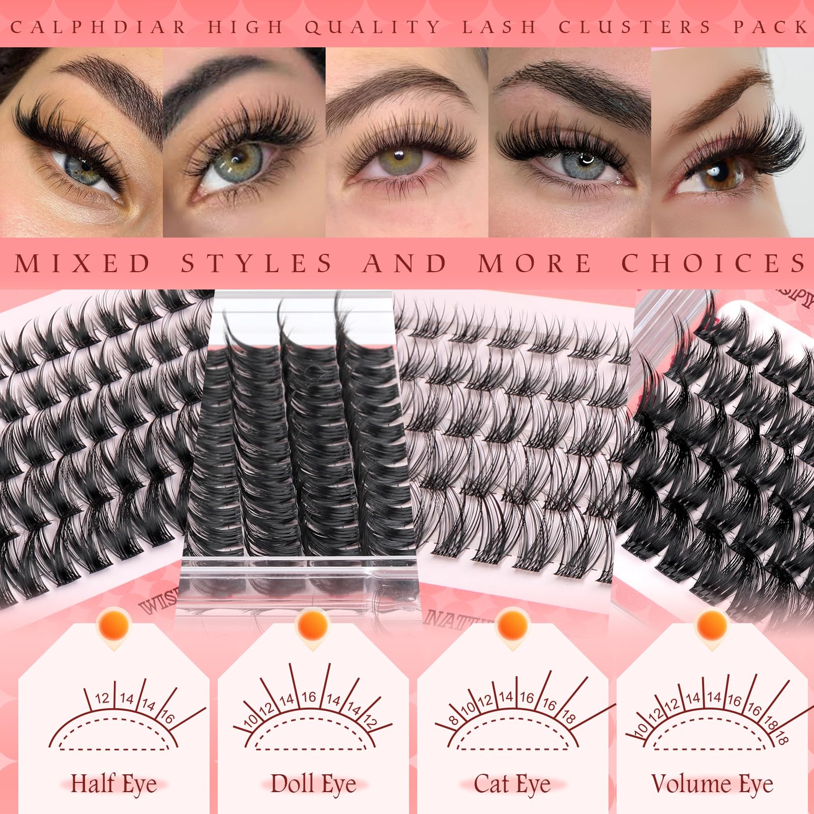 Calphdiar dramatic manga-style lash clusters for bold eyes.