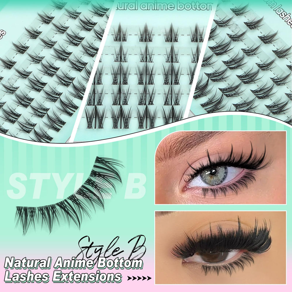 Calphdiar bottom lash clusters 140pcs pack for easy DIY daily wear.