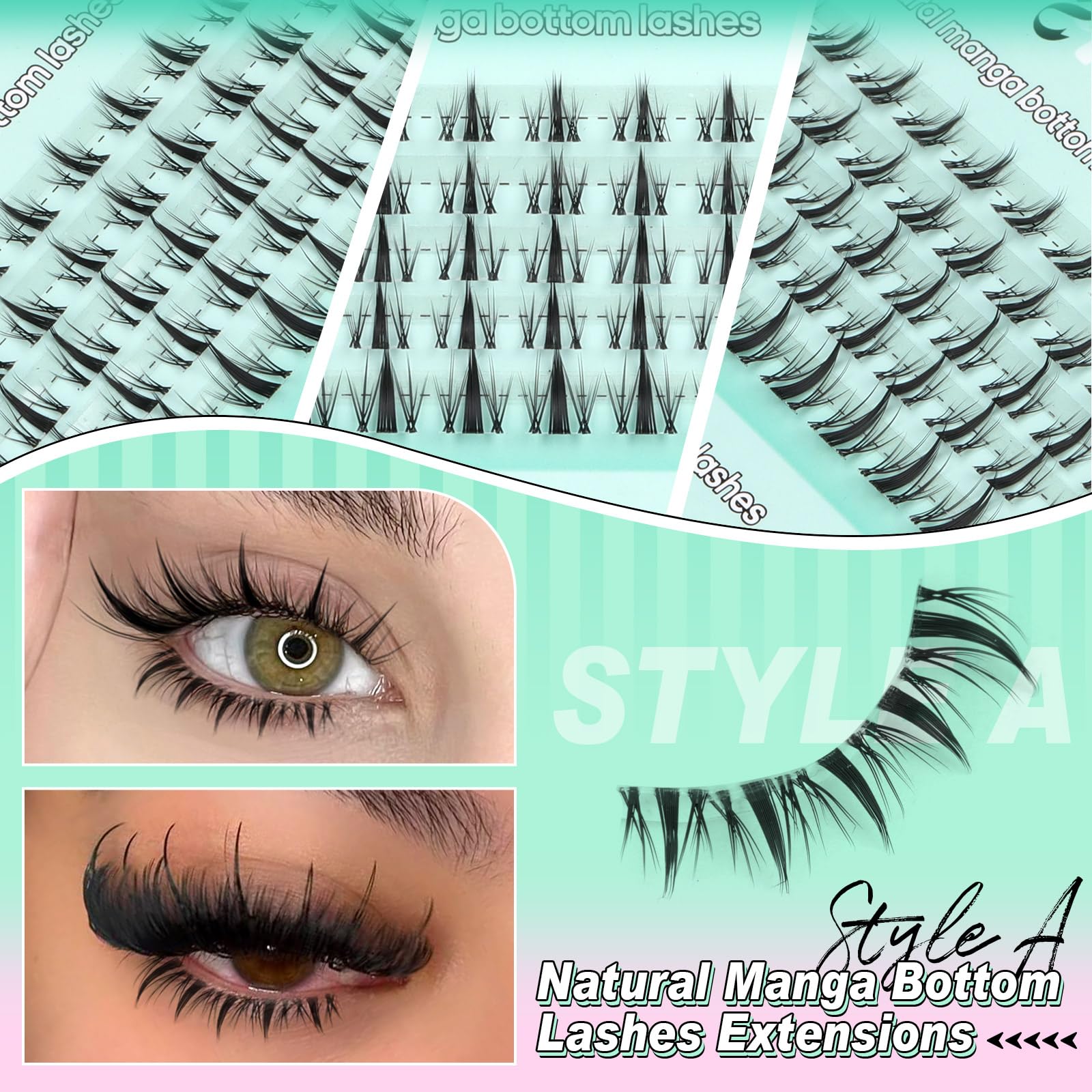 Calphdiar bottom lash clusters 5-7mm length for versatile mixed-length looks.