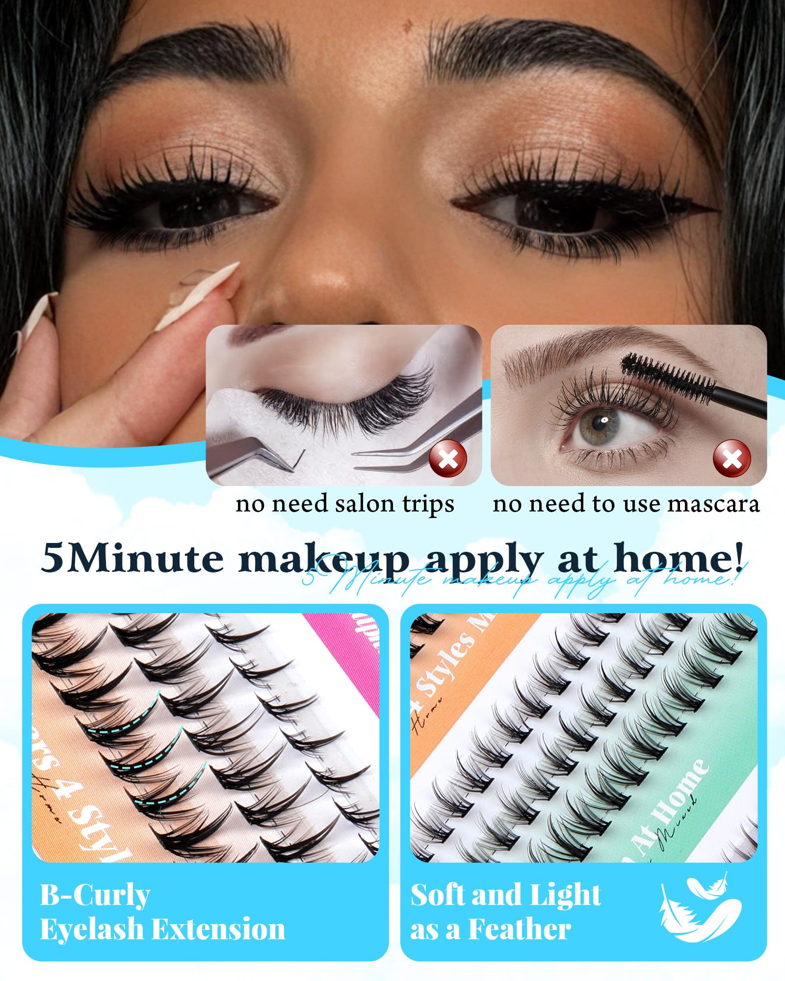 Calphdiar bottom lash clusters DIY-friendly application in minutes