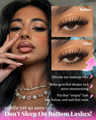 Calphdiar bottom lash clusters manga-inspired look enhances eyes with playful dramatic touch.