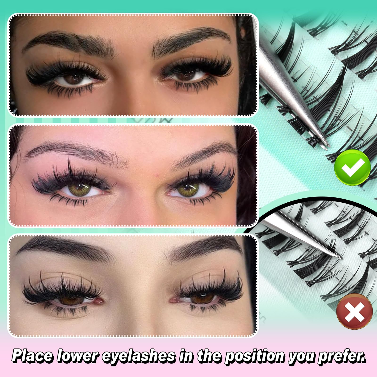 Calphdiar bottom lash clusters soft matte fibers resemble natural lashes.