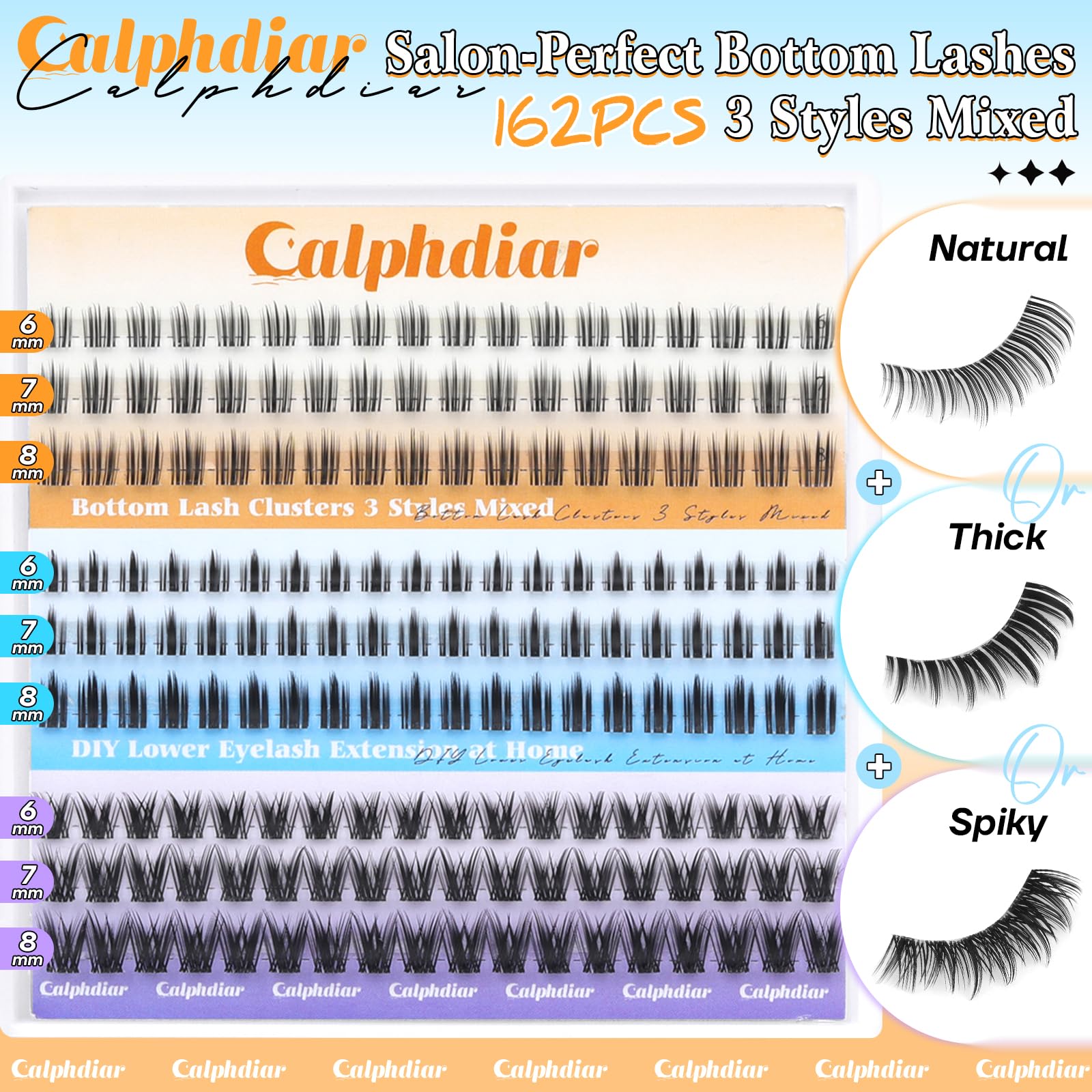 calphdiar bottom lashes bold 6-8mm for a dramatic gaze