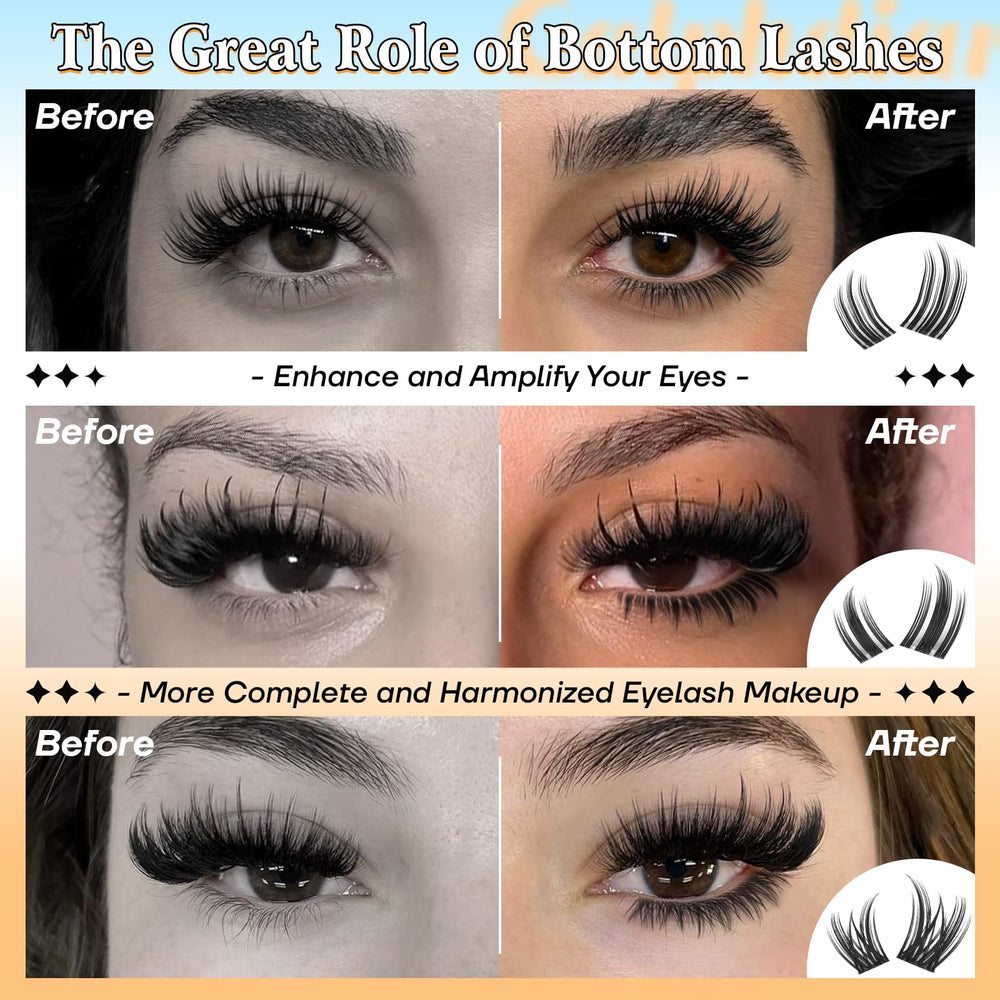 calphdiar bottom lashes subtle dramatic 6-8mm for balanced eye definition