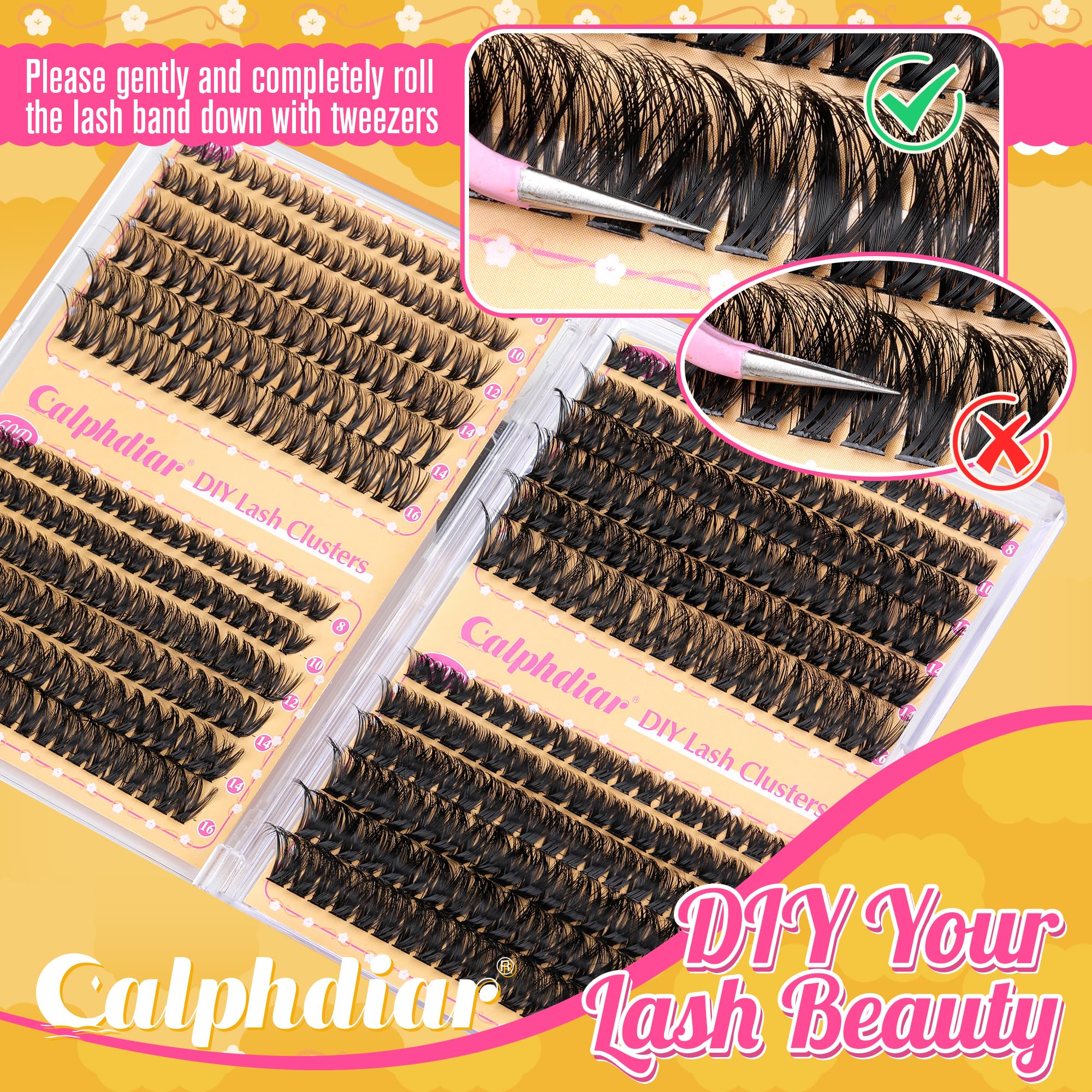 Calphdiar DIY lash-application steps guide for beginners.