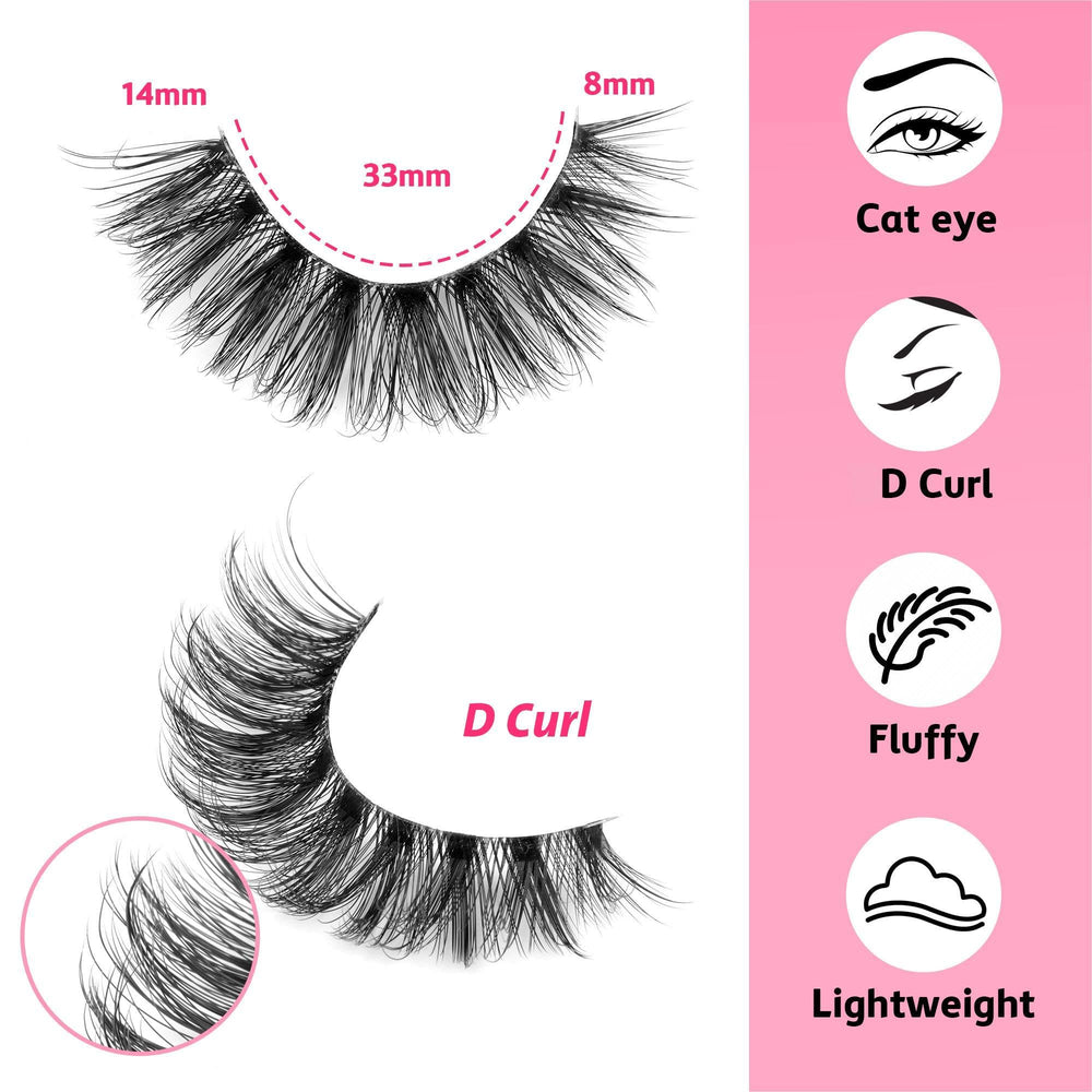 Calphdiar 3D wispy lashes provide lightweight volume and dimension.