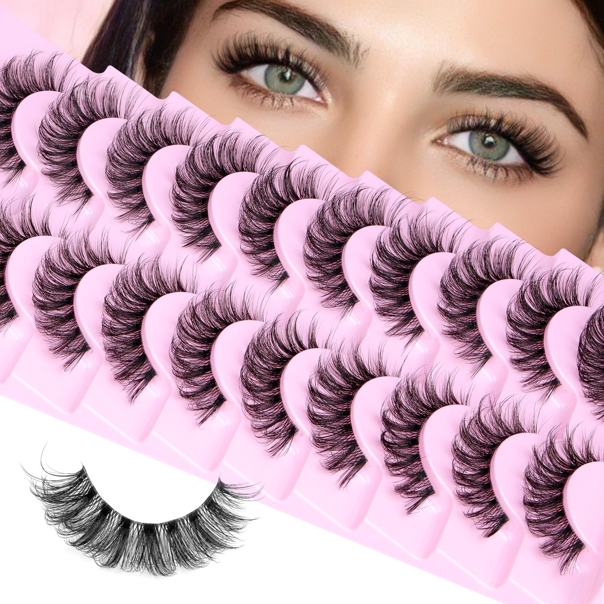 Calphdiar cat-eye gradient lashes enhance eye shape with 8–14mm length.
