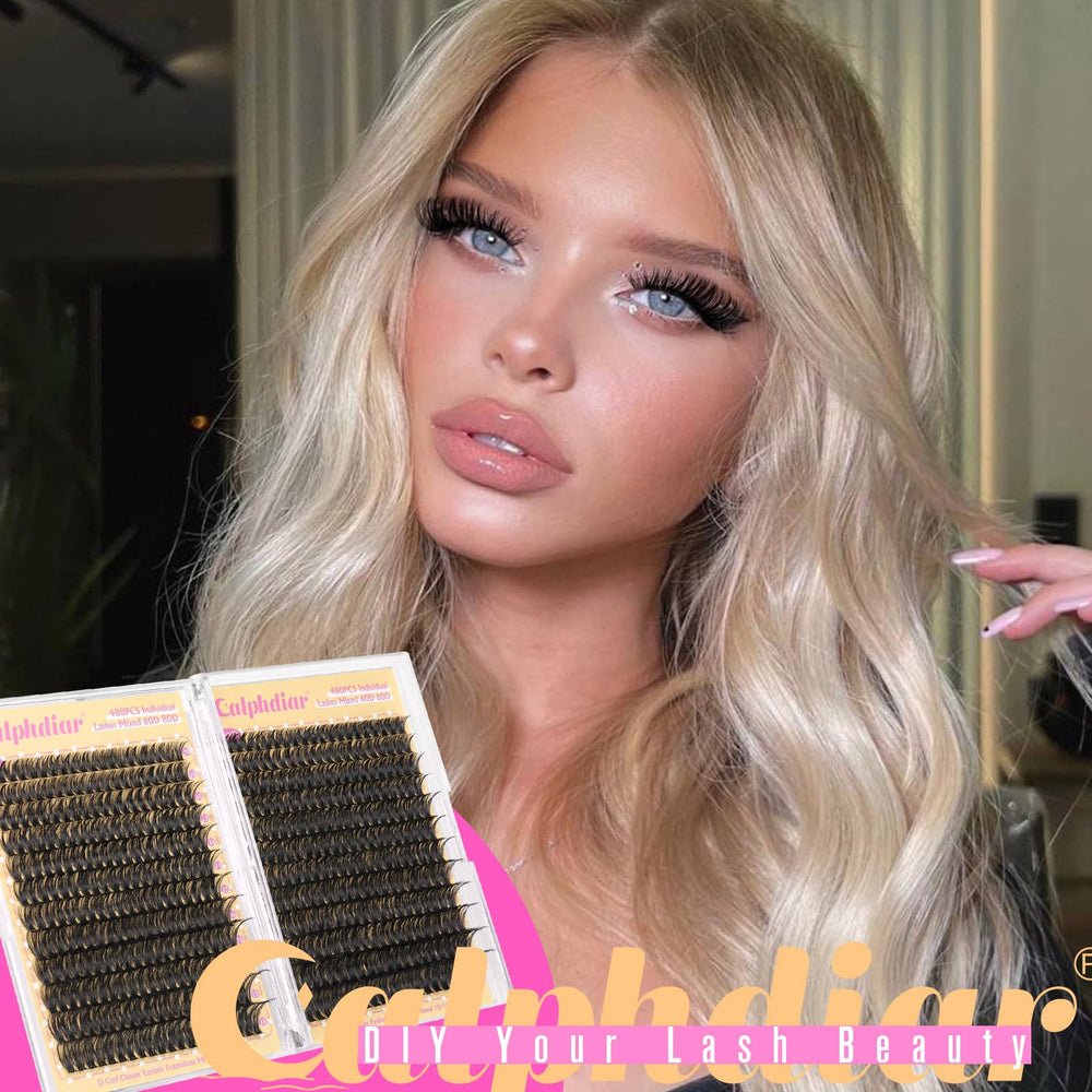 Calphdiar Lashes Clusters mink-like fiber mimics salon texture.