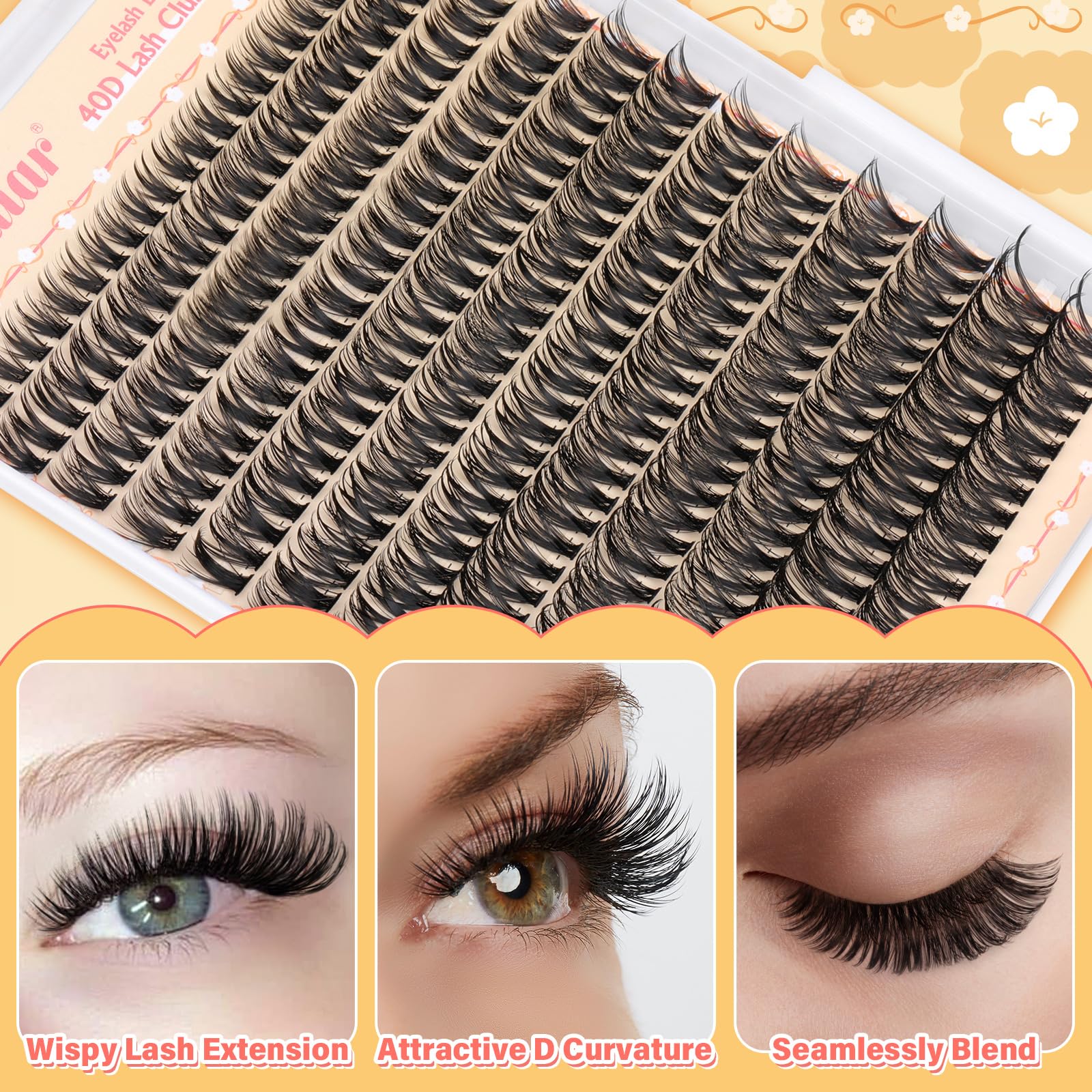 Calphdiar soft-fiber lashes packaging highlights skin-friendly comfort.