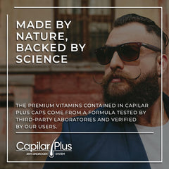 CALVISTOP Capilar Plus capsules on surface highlight daily hair strength.