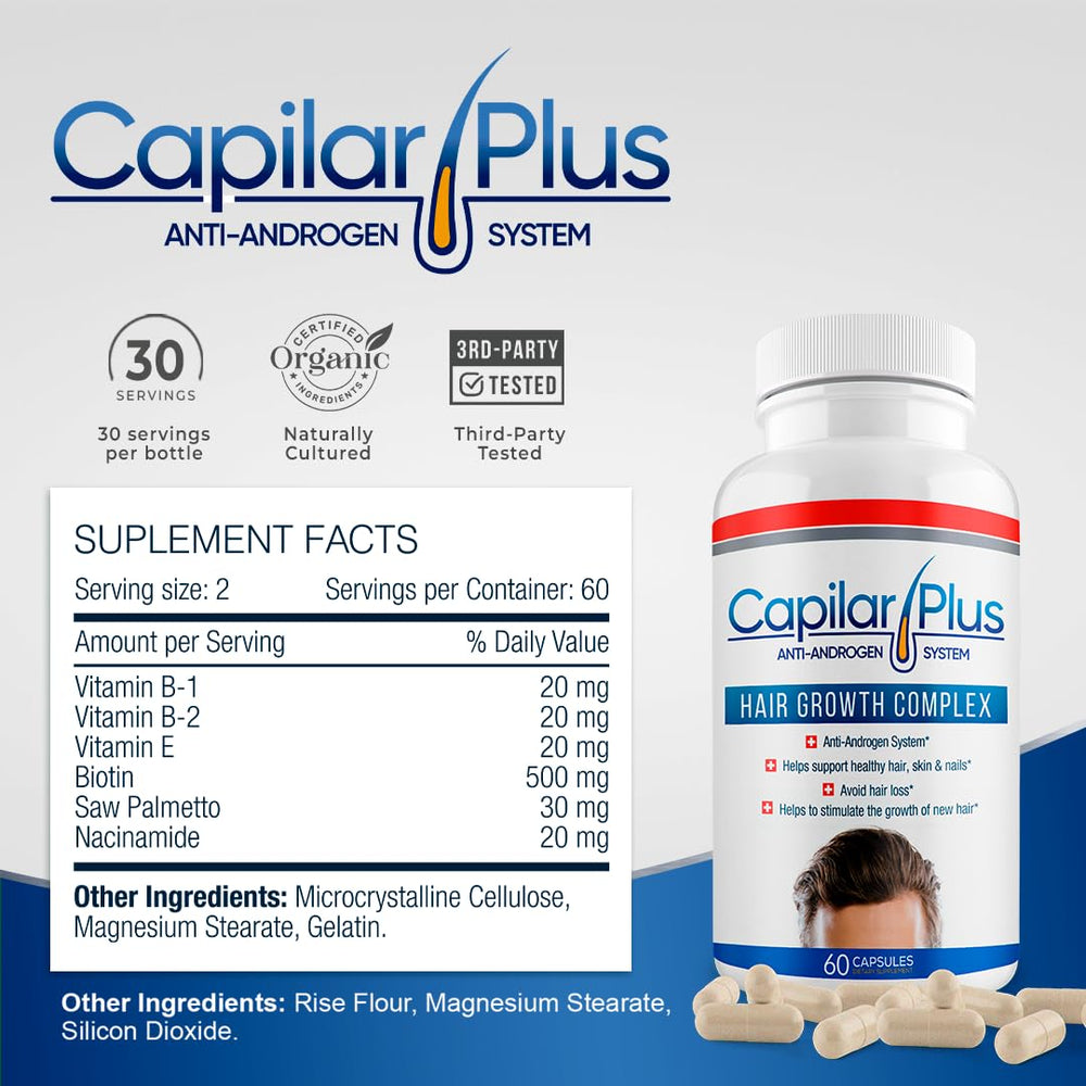 CALVISTOP Capilar Plus dosage spoon with capsules convenient regimen for busy mornings.