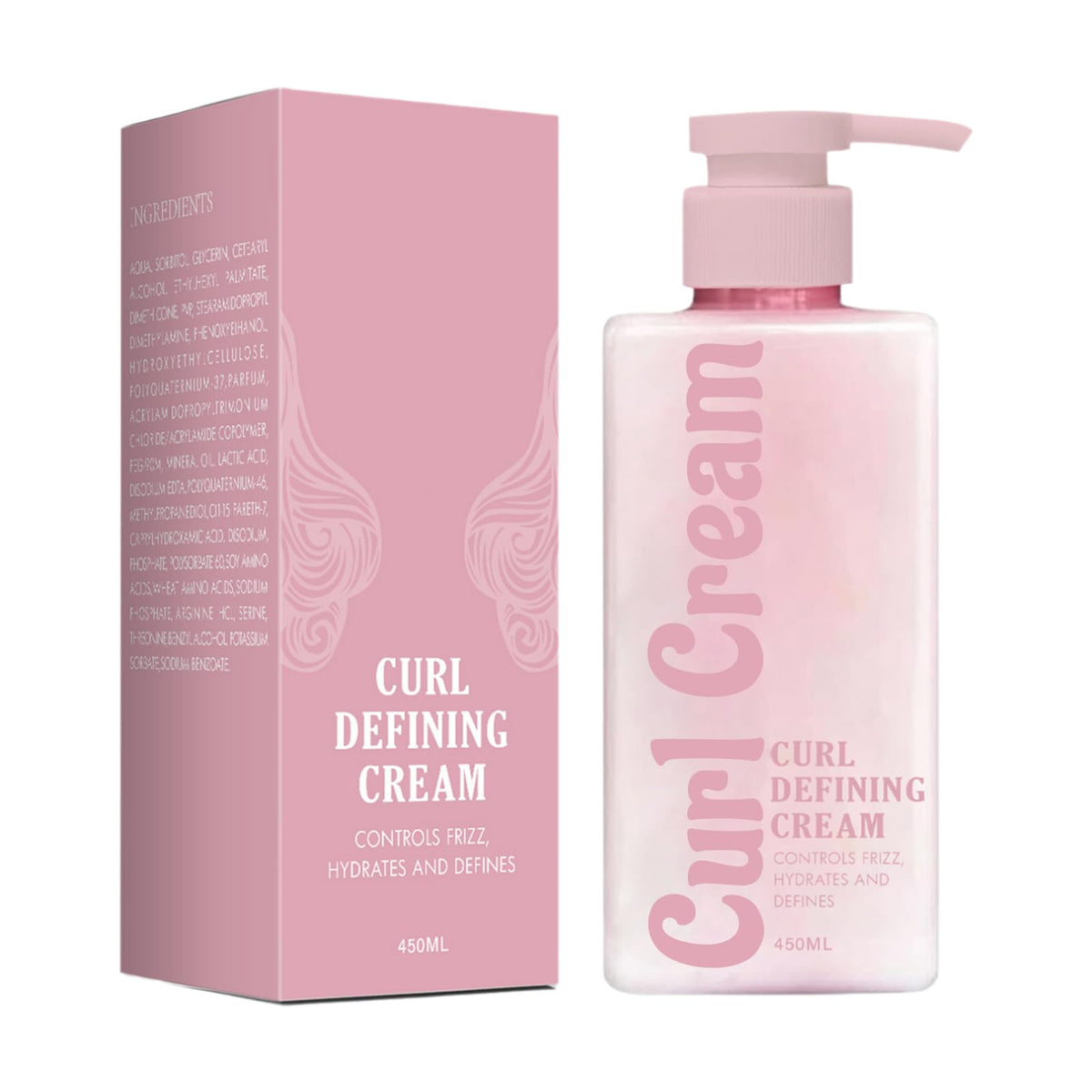 Calyphra Curl Defining Cream bottle highlighting anti-frizz and defined curls.