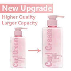 Hands applying Calyphra Curl Defining Cream to define curls with soft hold.