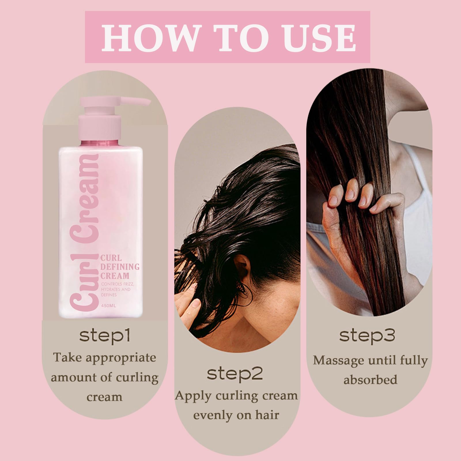 450 ml bottle of Calyphra Curl Defining Cream ready for daily use.