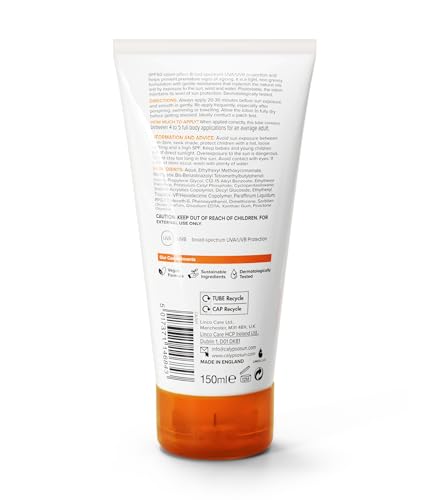 Calypso Linco Care Sun Lotion applied to skin for UVA/UVB protection.