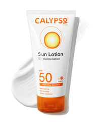Calypso Linco Care Sun Lotion bottle demonstrates gentle protection for delicate skin.